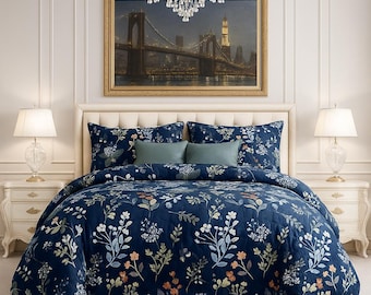 Edredón acolchado de 3 piezas con fundas de almohada, apto para cama doble y king.