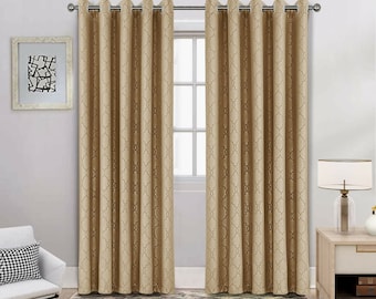 Cortinas opacas con aislamiento térmico, gruesas, de lujo, con ojales, par superior + alzapaños