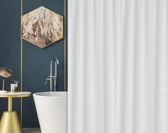 Cortina de ducha impermeable de vinilo para baño, color blanco, con anilla, extra larga y ancha.