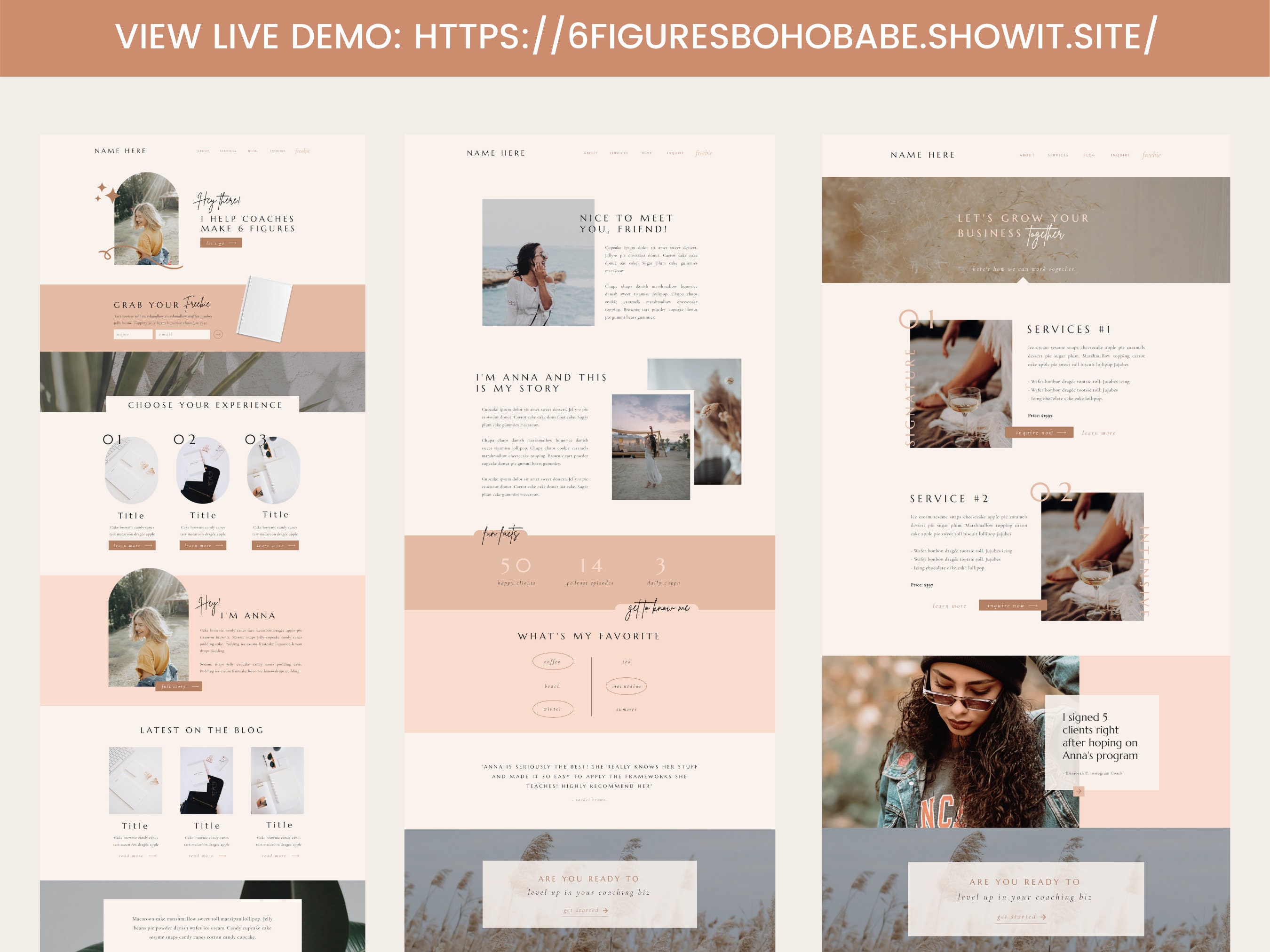 Showit Website Template for Creatives Lifestyle Coach | Etsy