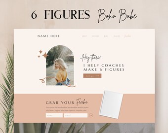 Boho Showit Web Template for Business Coach, Creative Website, Coaching Template, Modern Website Responsive, Photography Website with Blog