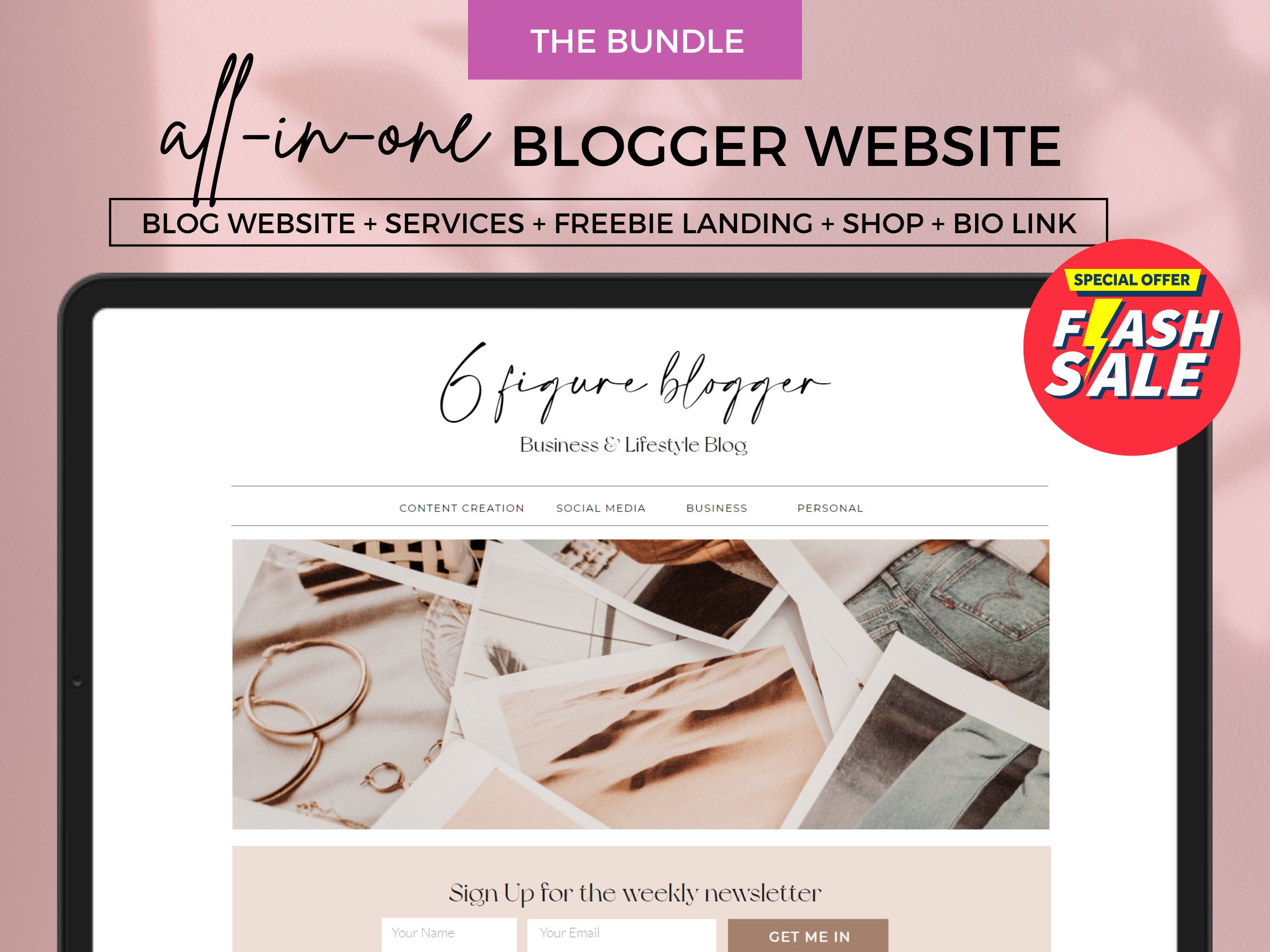 Blogger Website Template Bundle With Shop & Services Showit - Etsy