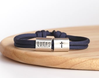 Communion cross bracelet personalized with engraving hand-stamped for confirmation, baptism, confirmation