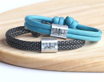 Personalized schoolchild bracelet with engraving, back-to-school gift, school cone, first day of school