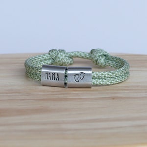 Expectant mother baby feet bracelet, hand stamped engraving, baby shower gift
