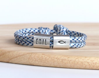 Personalized confirmation bracelet with hand-stamped engraving for First Communion, Baptism, Confirmation