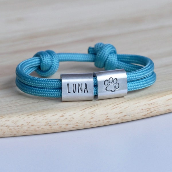 Pfotenabdruck Armband personalisiert mit Hundename, Geschenk Hundebesitzer, Erinnerung Hund