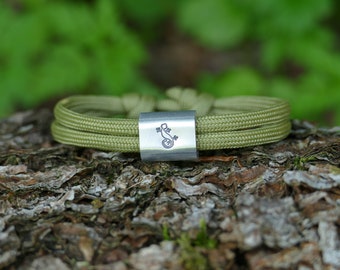 Cool boys' bracelet Gecko made of sailing rope, customizable, hand-stamped, gift for nature lovers