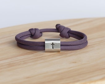 Pulsera cruz de comunión personalizada con grabado para confirmación, bautizo, primer día de colegio,