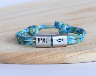 Communion Fish Bracelet made of Sailing Rope - Gift for Communion, Confirmation, Baptism, Youth Dedication, Confirmation
