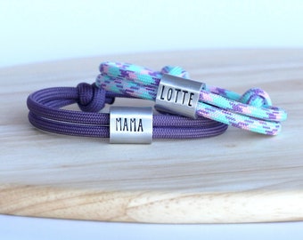 Mother-daughter bracelet set of 2, hand-stamped, Mother's Day gift, birthday gift for mom, best friend