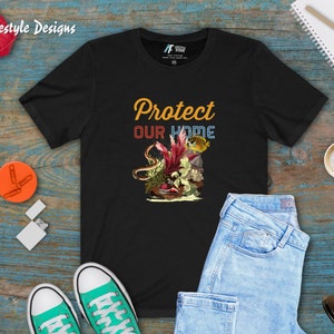 Protect Marine Ecosystems T-Shirt | Vibrant Coral Reef Design | Ocean Conservation Tee | Marine Biologist Gift | Unisex Eco Apparel (Orange