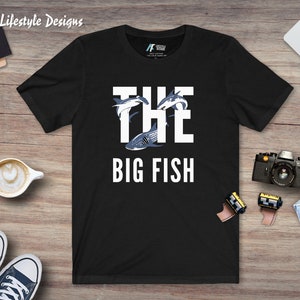 The Big Fish Shark Trio Tee | Hammerhead, Great White & Whale Shark Graphic T-Shirt | Vintage Style Marine Life Apparel | Fishing Gift