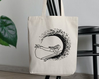 Wave of Life / Thick Cloth Bag for on the Go / Organic / Tote Bag / Carrying Bag / Gift / Surfing / Environmental Conscious / Vegan / Bag