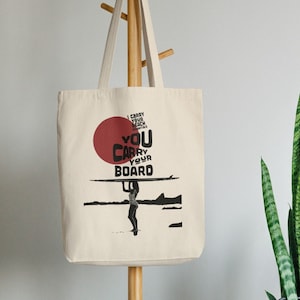 Surfer Organic jute bag thick fabric / surfing girl / tote bag / statement / sustainable / lettering / fabric bag / organic cotton / beach / surfing