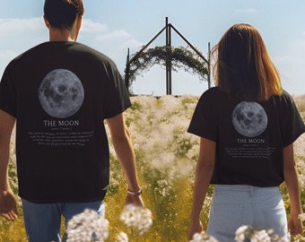 The Moon Unisex T-Shirt 100% Organic Cotton with Casual Fit - Back Print for Men and Women - Sustainable Fair Wear - Definition