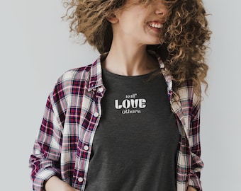 Unisex T-Shirt 100% Organic Cotton - Self Love Club Shirt - Casual Fit - T-Shirt Print for Men and Women - Sustainable Shirt