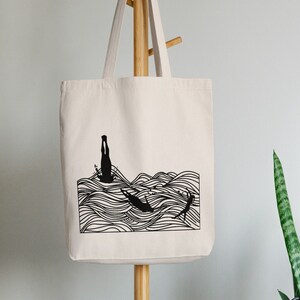 Dikke stoffen tas voor onderweg / Biologisch / Tote Bag / Draagtas / Cadeau voor de vriendin / Milieubewust / Oceaan / Vegan / Biologisch / Tas