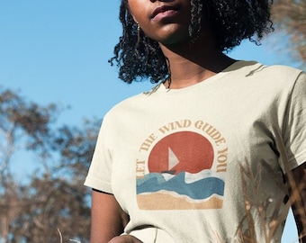 Camiseta Orgánica Unisex-Regular Fit-Vegan-Sustainable-Summer Vibe-Cuello Redondo-Impresión Digital-Impresión-Regalo para Él y Ella-Verano