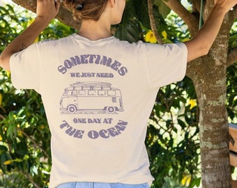 The Van Unisex T-Shirt Purple /Casual Fit /Camper Van/Hippie T-Shirt /Outdoor Gift /Organic Cotton /Adventure /Sustainable /Travel