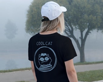 Relaxed Unisex T-Shirt / Casual Fit / Vegan / FairTrade / Cool Cat / Crew Neck / Cat / Organic / Print T-Shirt / Print / Gift