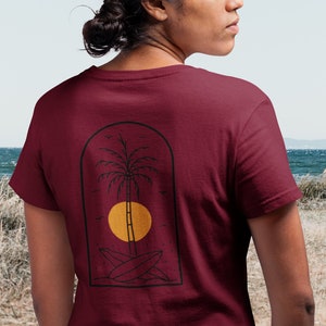 Surf and Sun Unisex T-shirt Organic Normal Fit Bio Digital Print Gift for My Girlfriend Sun and Surf Sunshine image 4