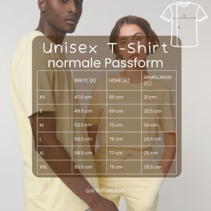 Puede incluir: Tabla de tallas de camiseta unisex con medidas en cent&iacute;metros para XS, S, M, L, XL y XXL. La tabla muestra el ancho, la altura y la longitud de la manga de cada talla.