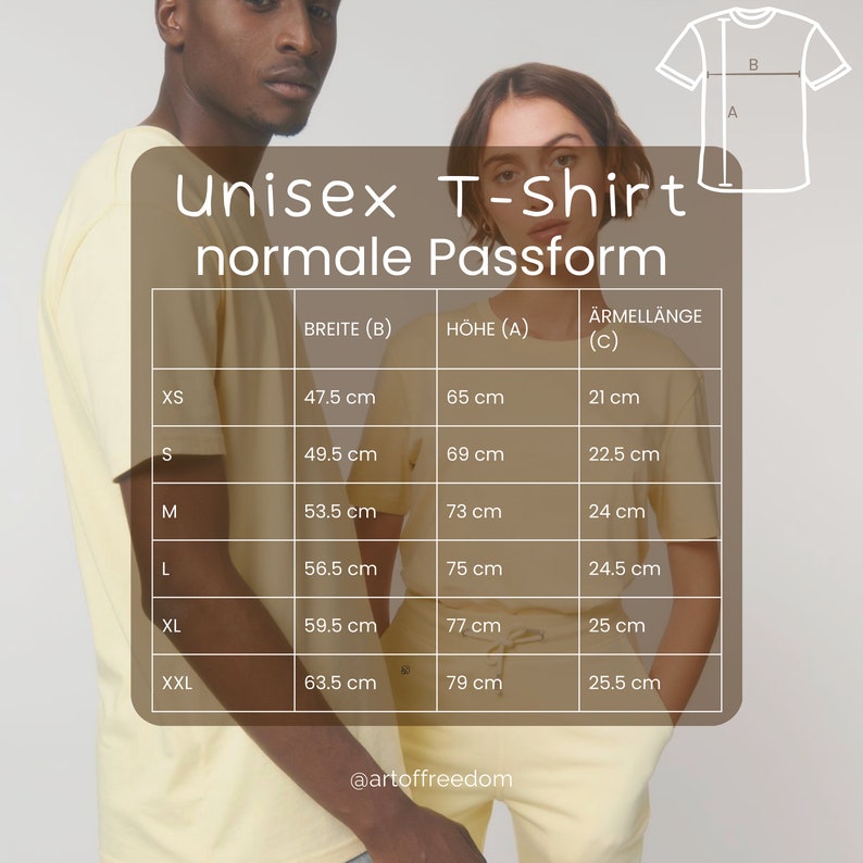 Puede incluir: Tabla de tallas de camiseta unisex con medidas en cent&iacute;metros para XS, S, M, L, XL y XXL. La tabla muestra el ancho, la altura y la longitud de la manga de cada talla.