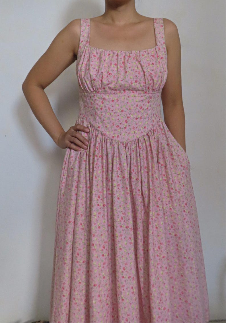Bustier Bodice Dress Sewing Pattern – Basque Waist, Scoop Neck (PDF ...