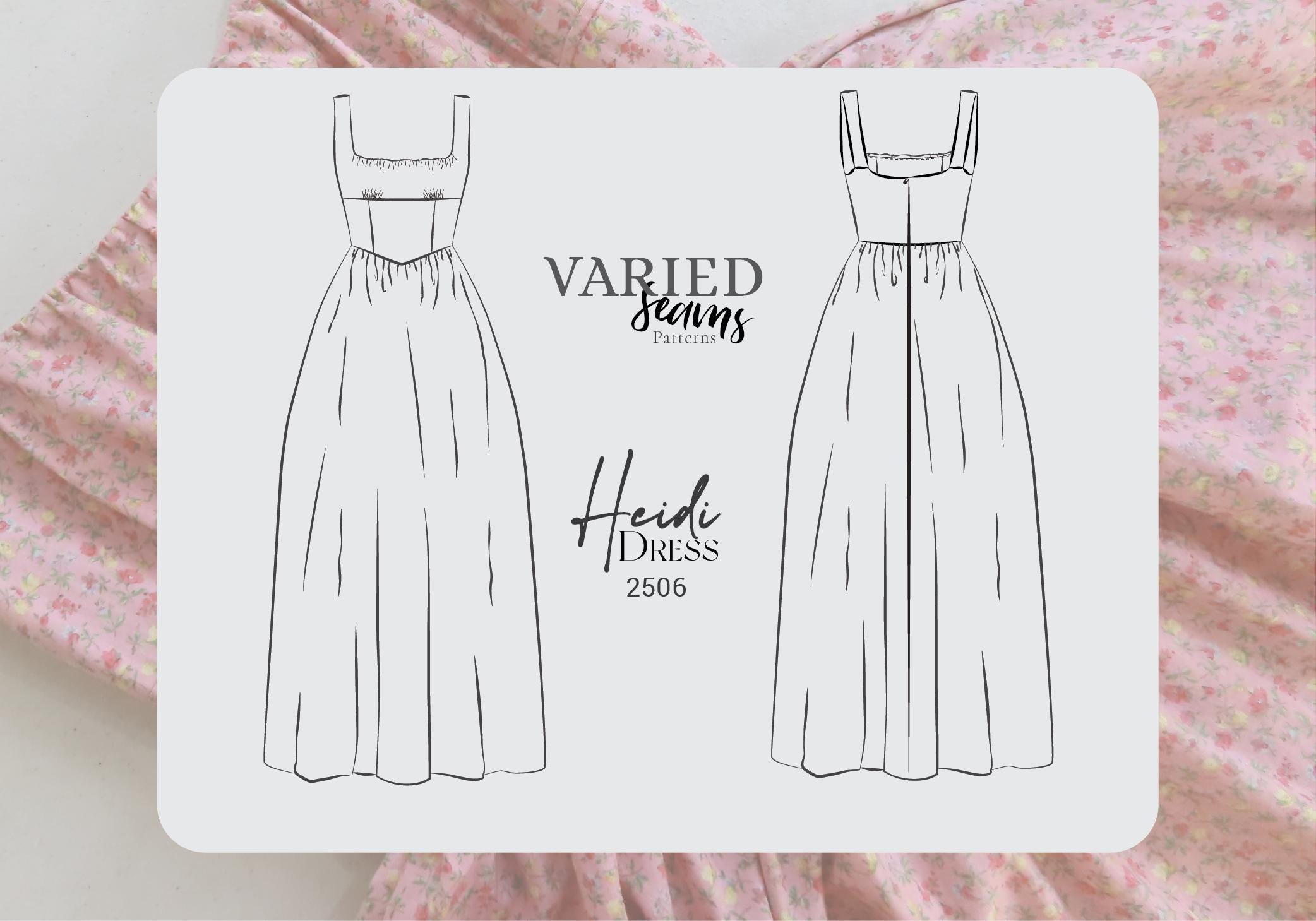 Bustier Bodice Dress Sewing Pattern – Basque Waist, Scoop Neck (PDF ...
