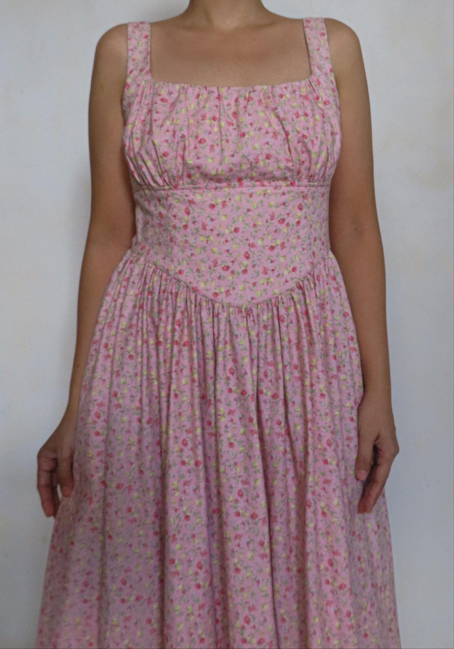 Bustier Bodice Dress Sewing Pattern – Basque Waist, Scoop Neck (PDF ...