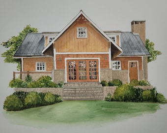 Custom Watercolor house painting, watercolor house portrait, watercolor painting, hand painted house portrait, house painting from picture