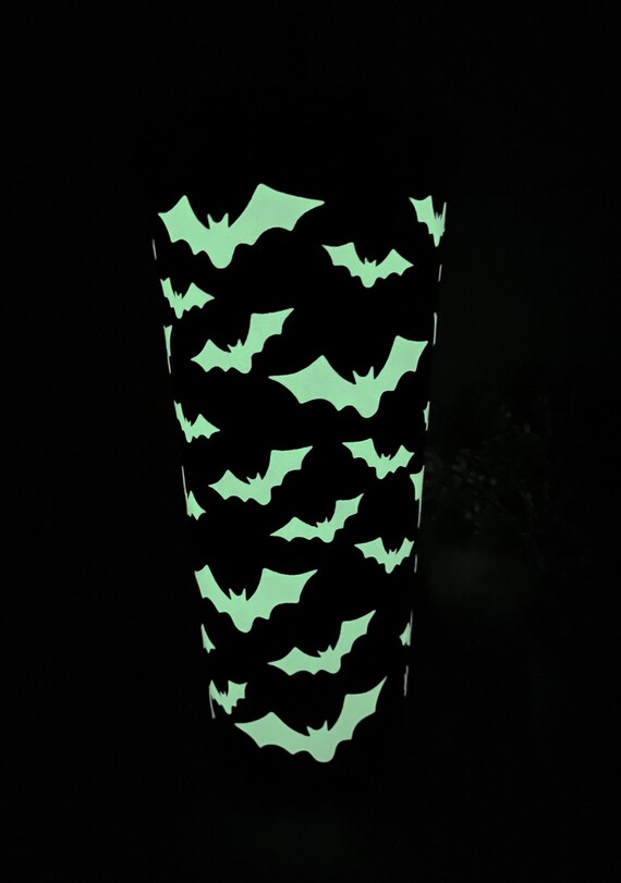 Glow in the Dark 22oz. Tumblers Matte Black Fun Bats Etsy