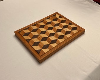 Tabla de cortar/charcutería en forma de cubo 3D