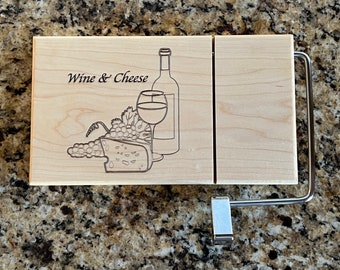 Tabla para cortar vino y queso con grabado personalizado