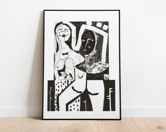 Luna de miel - Risograph print - edición limitada de 50 - (papel blanco A4 biotop 250gr)