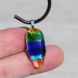 Pendant Colorful Popsicle fused glass pendant image 4