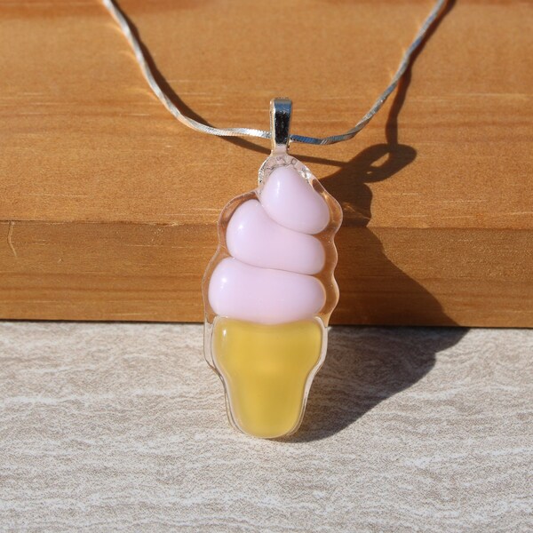 Pendant - Colorful Ice Cream fused glass pendant