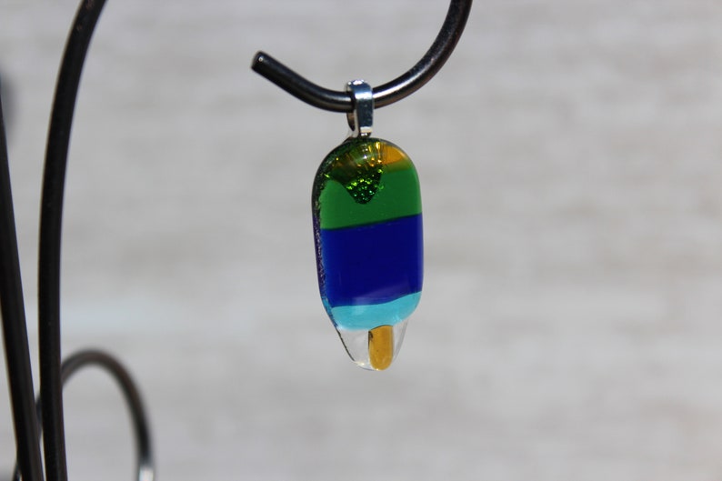 Pendant Colorful Popsicle fused glass pendant image 3