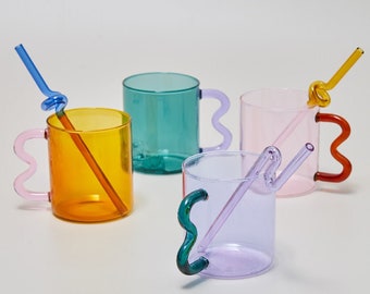 Squiggle Colorful Glass Mug