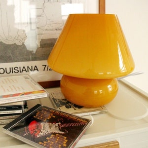 Small Orange Murano Mushroom Table Lamp