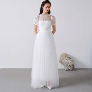 Gentle tulle wedding dress/ Unique wedding dress / Fairy wedding dress/ Flare wedding dress/ D198825