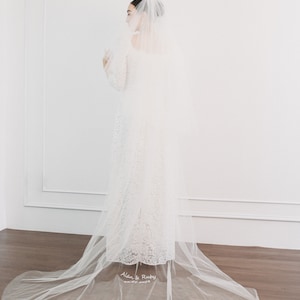 Embroidered Bridal Veil: Handmade Wedding Hair Accessory