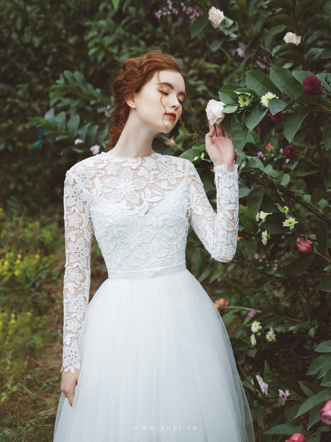 MADE TO ORDER /long Sleeve Wedding Dress / Unique Wedding - Etsy