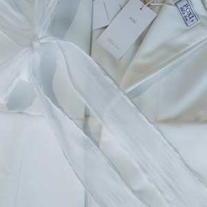 Long sleeve wedding dress / unique wedding dress / celestial wedding dress / Modest Wedding Dress/ Square neck Wedding Dress / D157621 image 7