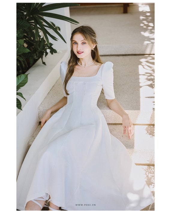 White modest prom best sale dresses