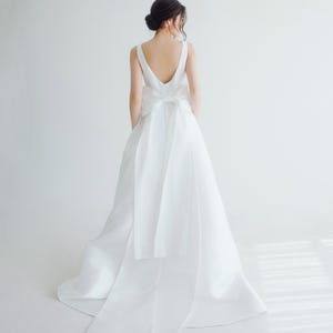 Unique wedding dress / Star wedding dress / Dresses for wedding /  Boat neck wedding dress / Wedding dress with bow back / D81416