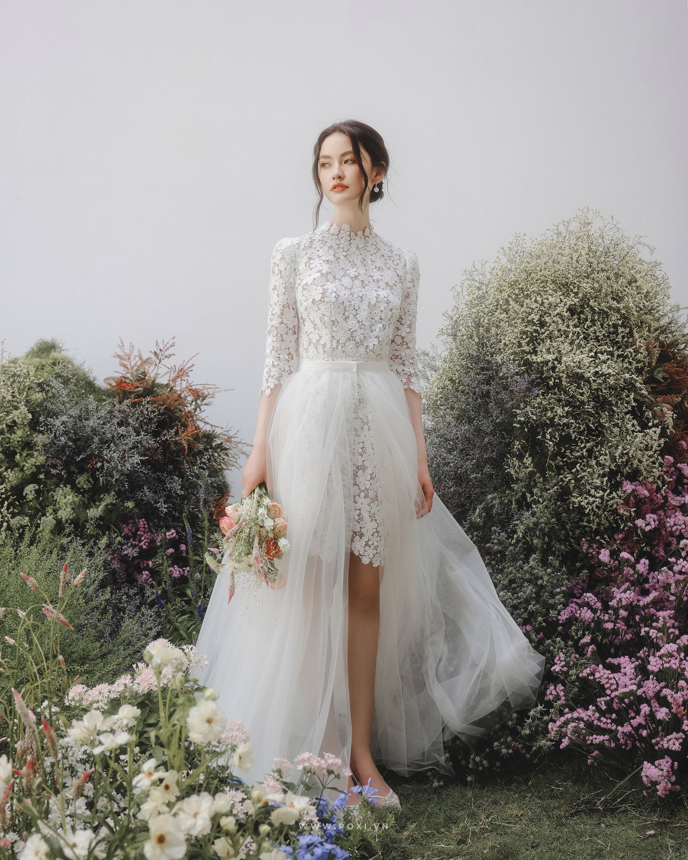 ZOZO限定】 back sheer gilet setup / decorative tulle tops