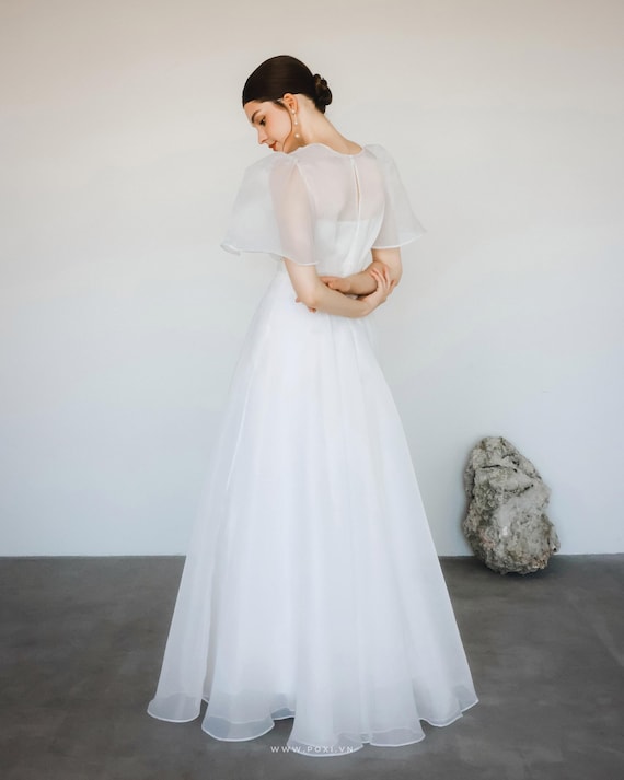 open lace back dress Jenny Cottagecore Vintage A-Line Wedding Dress