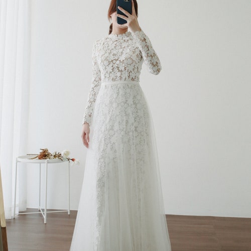 MADE TO ORDER / Long Sleeve Wedding Dress / Unique Wedding - Etsy